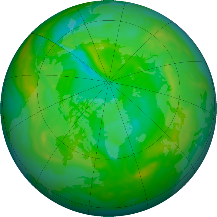 Arctic ozone map for 08 July 2008